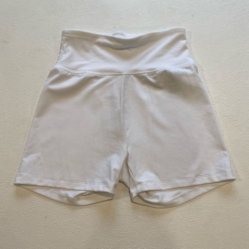 American Eagle White High Waisted Biker Shorts XS Stretch Active Lounge